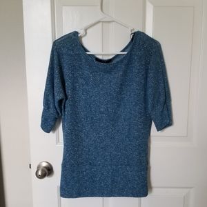 Forever21 Teal sparkly dolman sweater size small